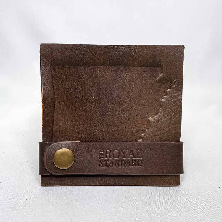 The Royal Standard – wholesale Underlägg – Arkansas läder präglade glasunderlägg mörkbrun 4 x 41