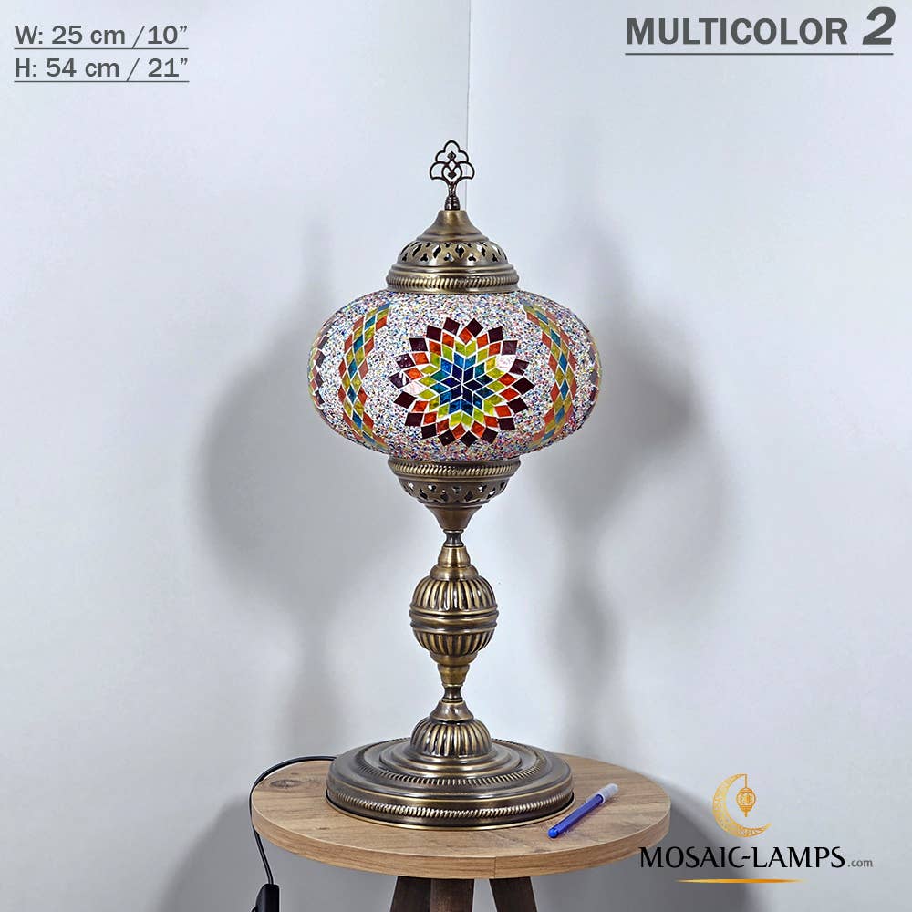 Mosaic Lamps - Wholesale Accent/Desk Lamp - 10+ Colors - Turkish Mosaic X Large Globe Table Lamp, Marrak35