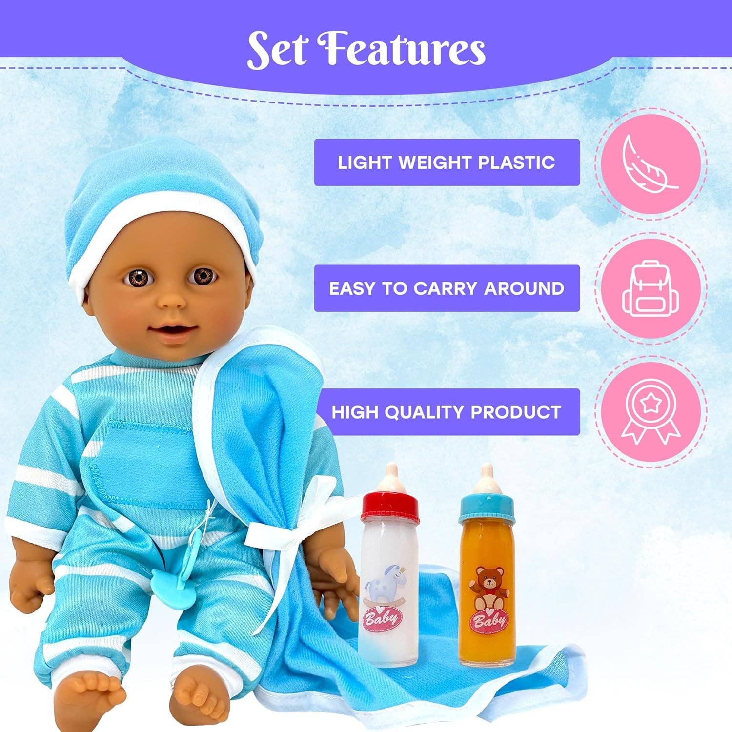 The New York Doll Collection - Wholesale Doll Accessory Kit - Kids - Baby Doll Bottles with Magic Disappearing Milk & Juice 4