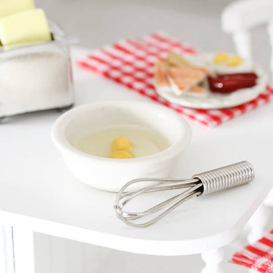 Dollhouse Miniature Bowl of Eggs and Whisk for wholesale by Factory Direct Craft