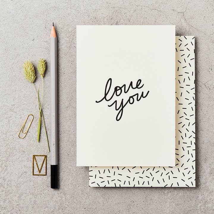 Love You Greeting Card for wholesale by Katie Leamon
