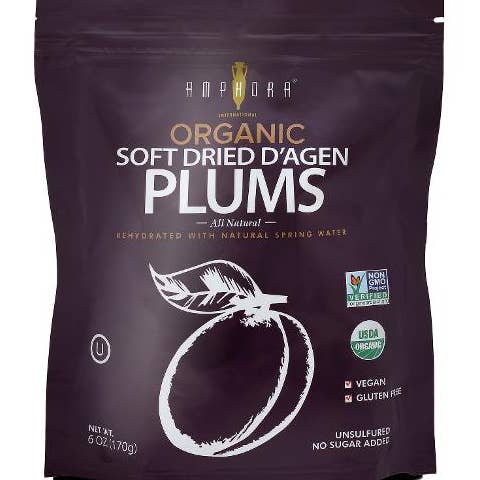 NuEats - Wholesale Dried/Dehydrated Fruit - Amphora, Organic Soft Dried Fruit, PRUNES, 6/6oz(U)