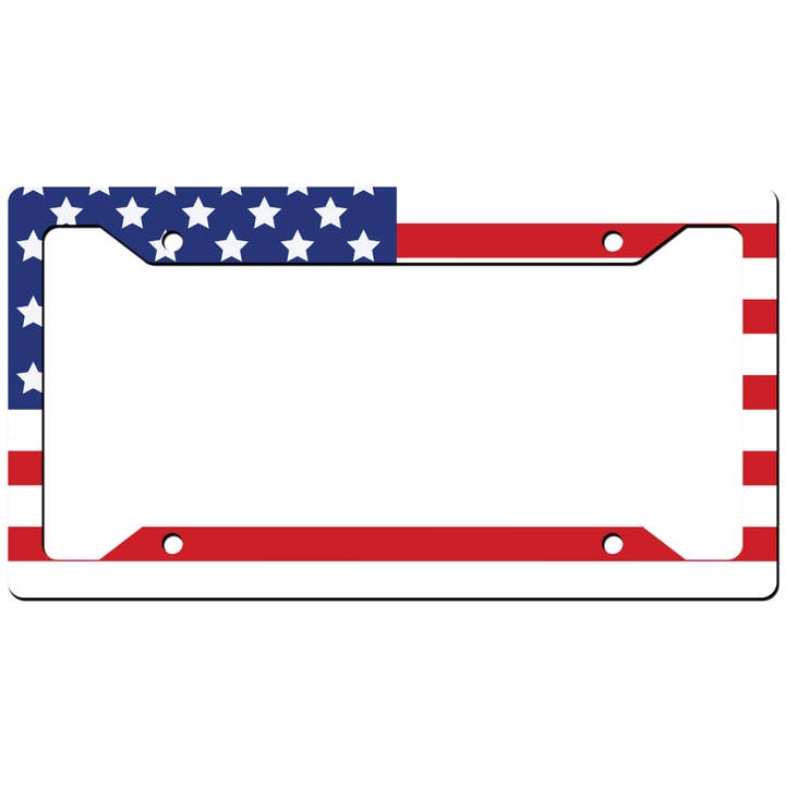 Nummernschildrahmen mit amerikanischer Flagge für den Großhandel von Nelson Gifts Wholesale