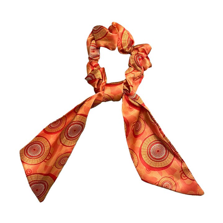 Chouchou nœud imprimé zoulou africain pour la vente par African Collections