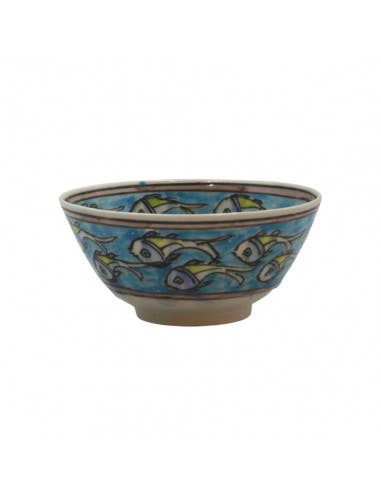 Shahidi - Wholesale Decorative Plate/Dish/Bowl - Blue Kaolin Bowl with Fish Designs Diam. 18 cm