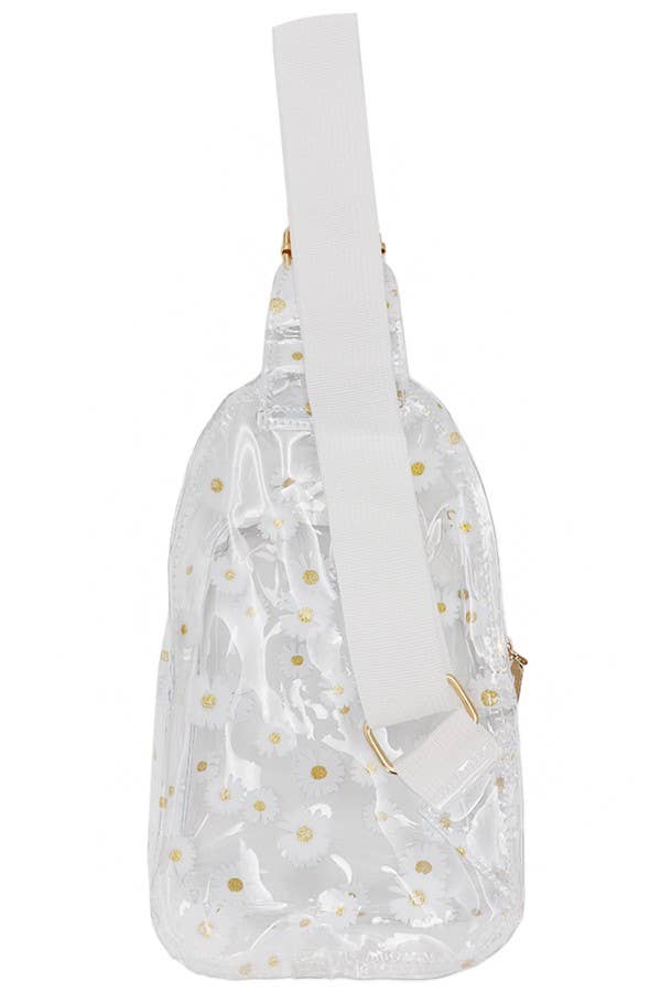 Cap Zone - Wholesale Crossbody Bag - Women's - Daisy Clear PVC Shoulder Sling Bag3
