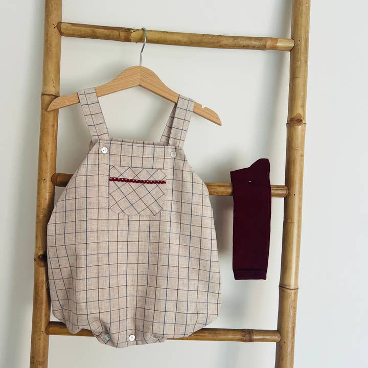 Cute beige tartan for wholesale by Baby Popit