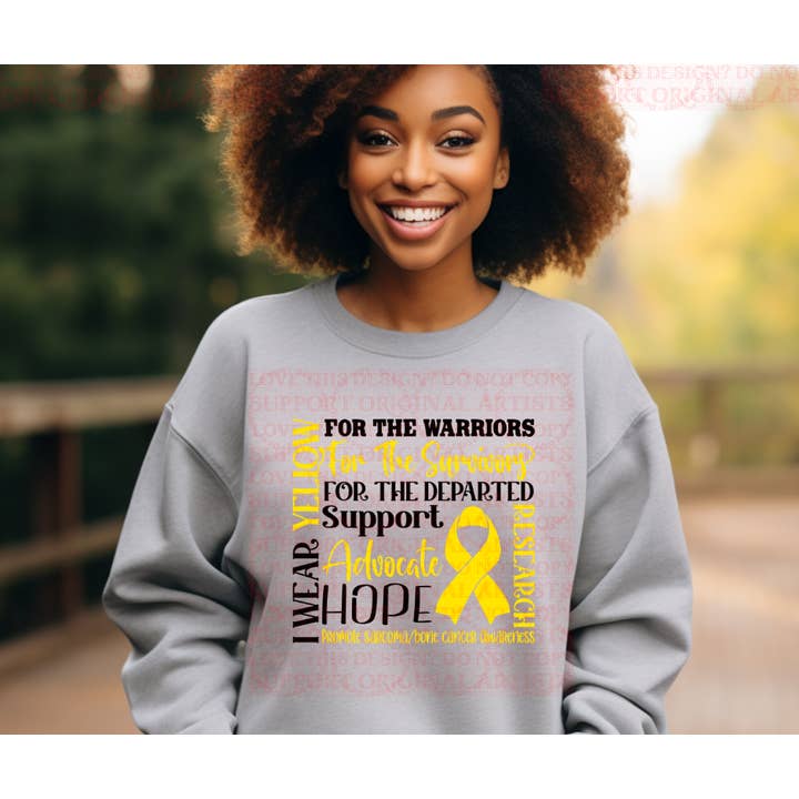 5363 - Llevo amarillo por la concienciación sobre el cáncer de hueso sarcoma *DTF para venta al por mayor de It's Transfer Time