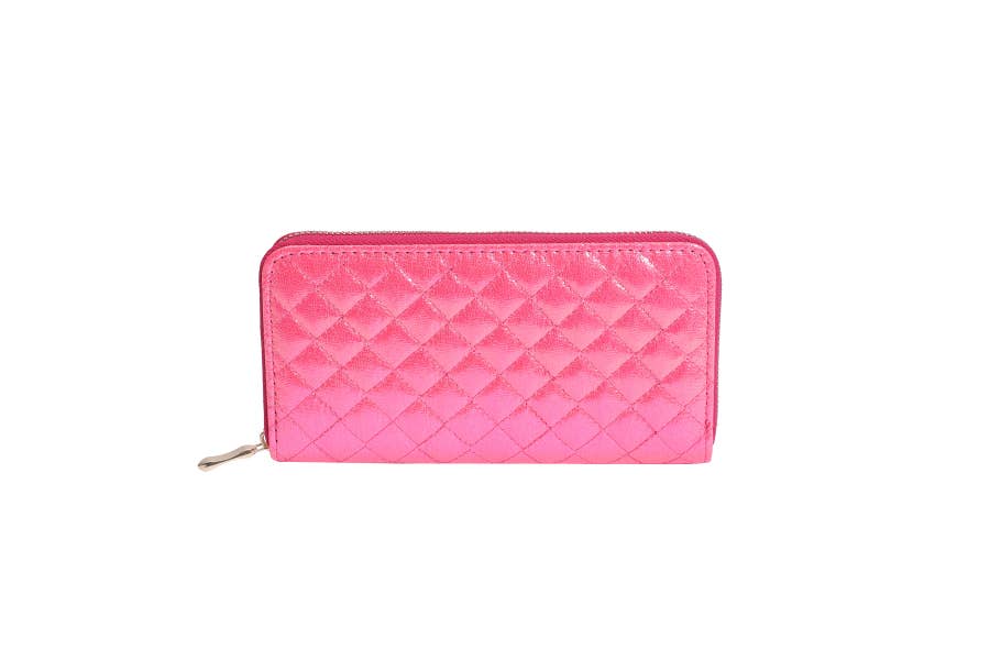 Nima Accessories Inc - Wholesale Wallet - Women's - Ladies Florescent Color Ziparound Ladies Faux Leather Wallet3
