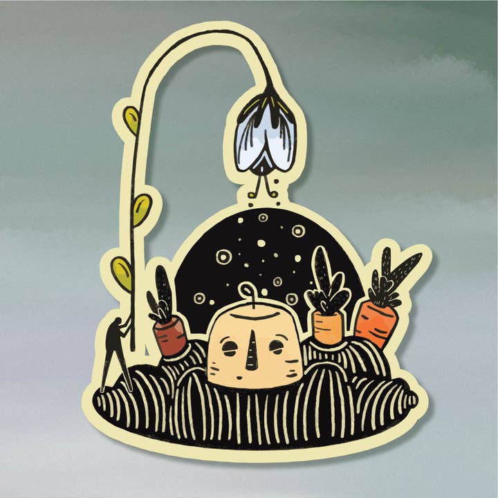 Carrot Caretaker Sticker for wholesale by Micael Nunez