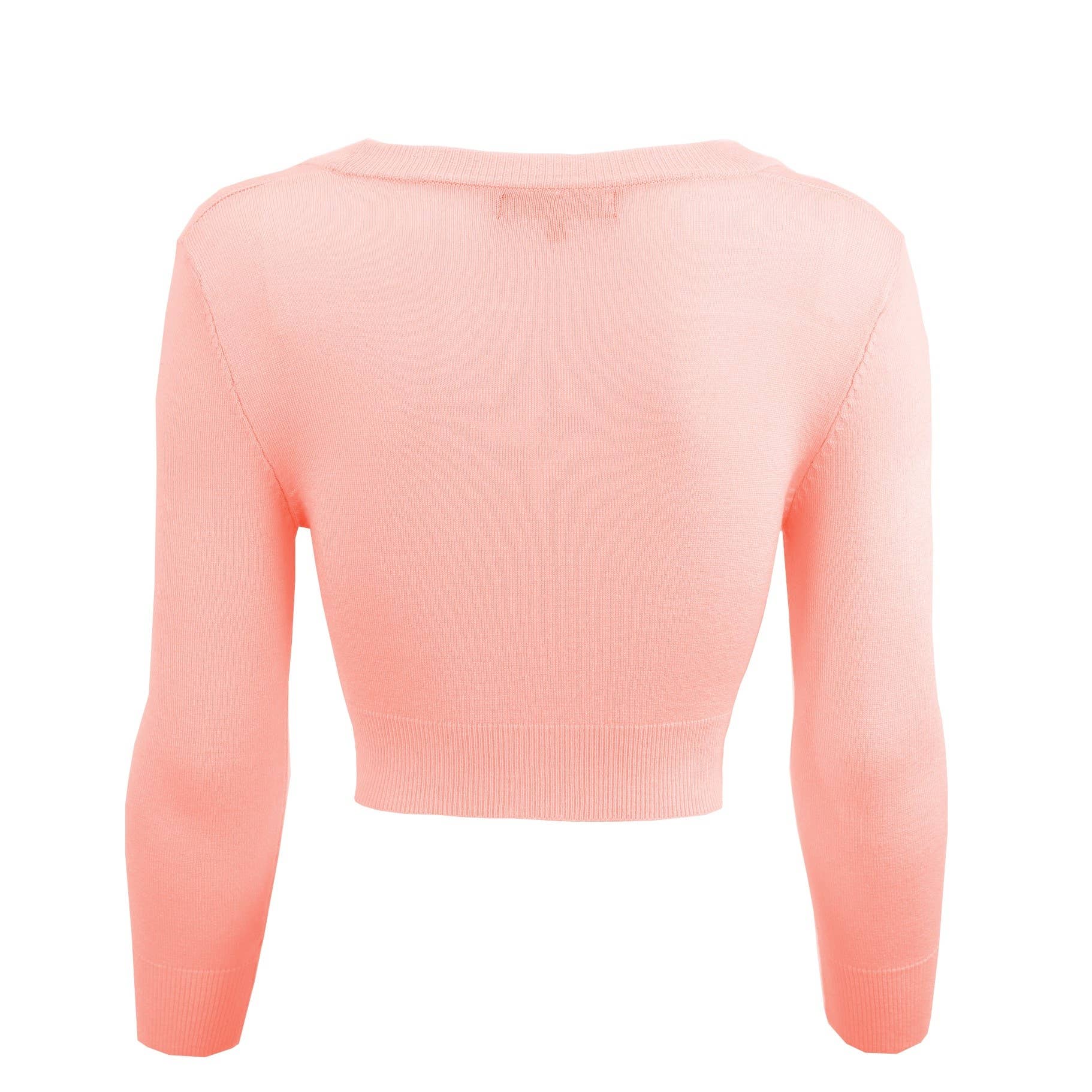 Mak - Wholesale Cardigan - Women's - Cropped Bolero 3/4 Sleeve V-Neck PLUS size Cardigan CO129PL80