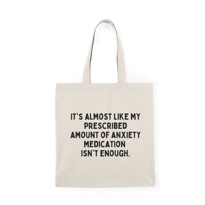 Natural Anxiety Medication Large Cotton Canvas Reusable Tote Bag for wholesale on Faire