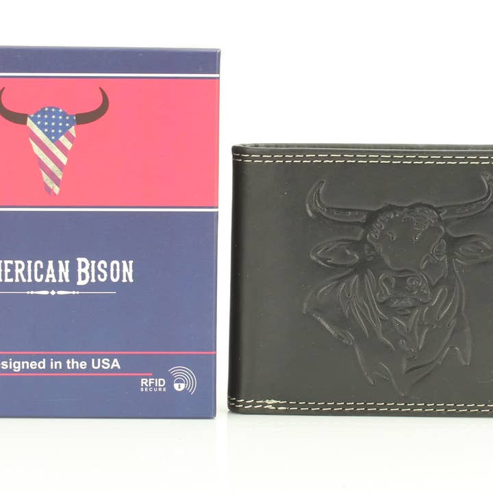 Leather Impressions Inc - Wholesale Wallet - Men's - Oil Pull Up Embossed Steer Bifold Wallet ABB 00617