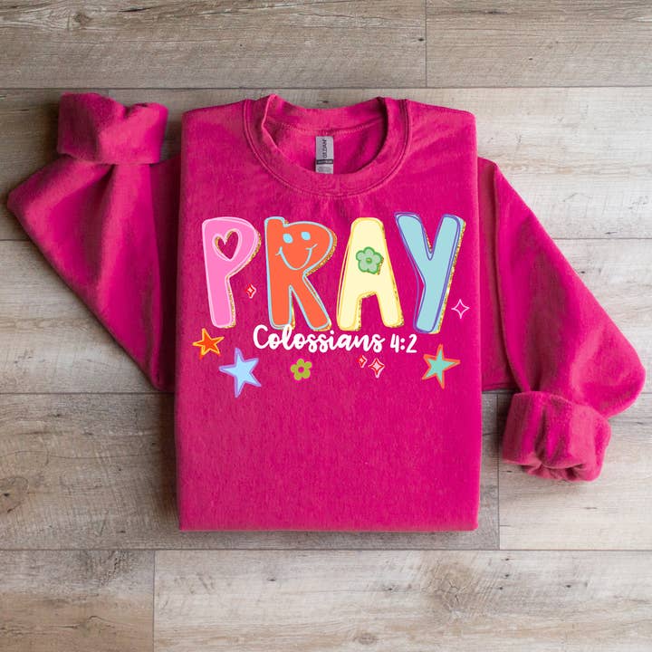 Doodle Pray Colossians 4:2 Graphic Tee for wholesale by Haysville House