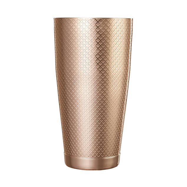 Barfly 28 oz. Diamond Lattice Shaker, Copper Plated for wholesale by Barfly Mixology Gear & Mercer Culinary
