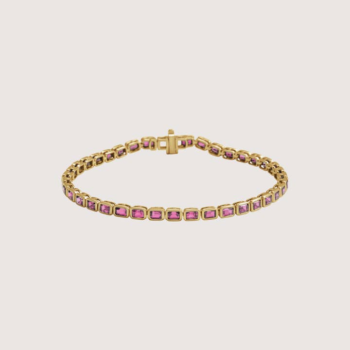 Whxte Atelier - Wholesale Tennis Bracelet - THE HEART'S HORIZON PINK TOURMALINE TENNIS BRACELET