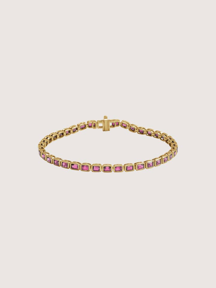 THE HEART'S HORIZON PINK TOURMALINE TENNIS BRACELET for wholesale by Whxte Atelier