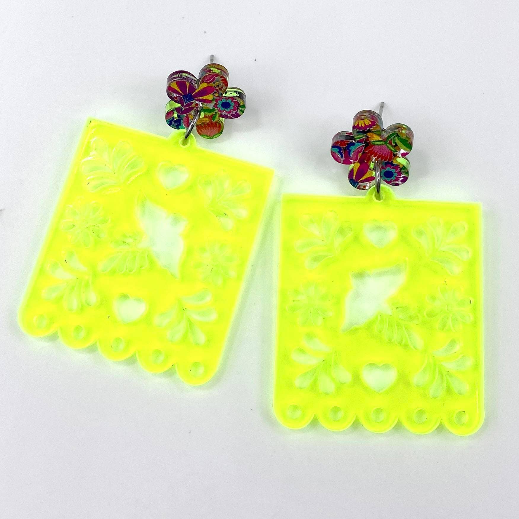 Doohickies - Wholesale Hangende/ronde oorbellen - 5 cm Frosted Papel Picado Hangers - Cinco de Mayo Oorbellen5