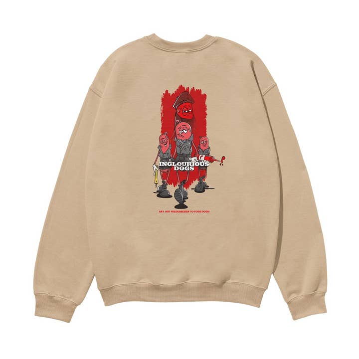 Inglourious Dogs Schweres Bio-Sweatshirt Sand für den Großhandel von Weekend Concept