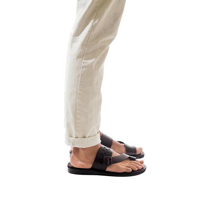 Ezra - Leather Cut Out Sandal | Brown for wholesale on Faire