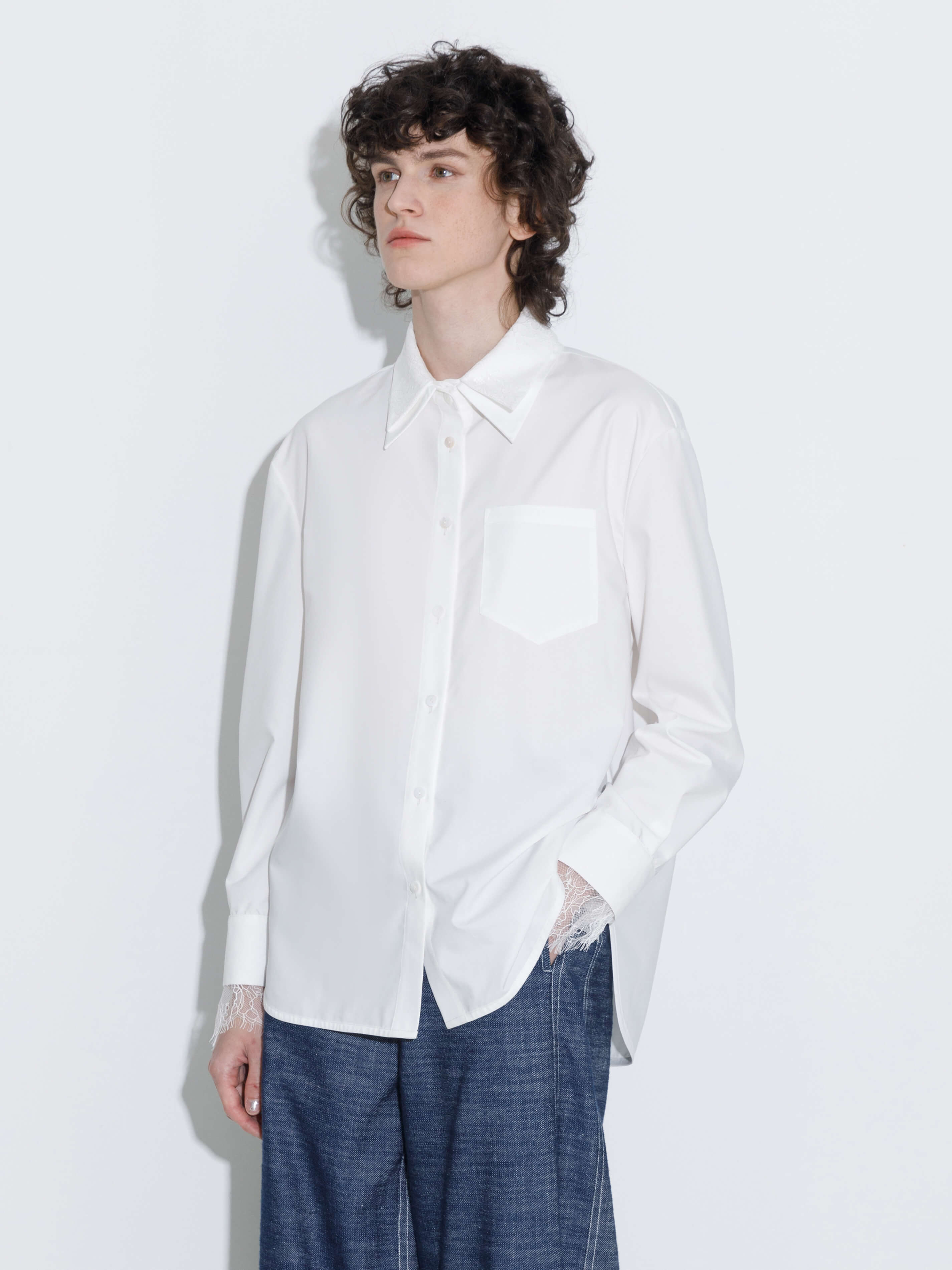 CUBIC - Wholesale Button Down Shirt - Women's - Double Wing Collar Shirt with Detachable Lace Collar16