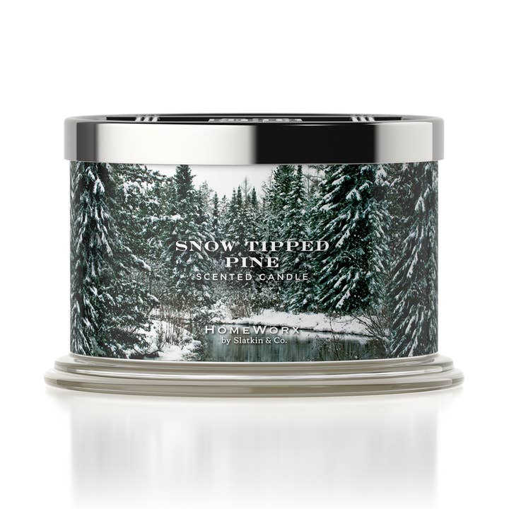 Snow Tipped Pine 4-wick Candle for wholesale by HomeWorx by Slatkin + Co.