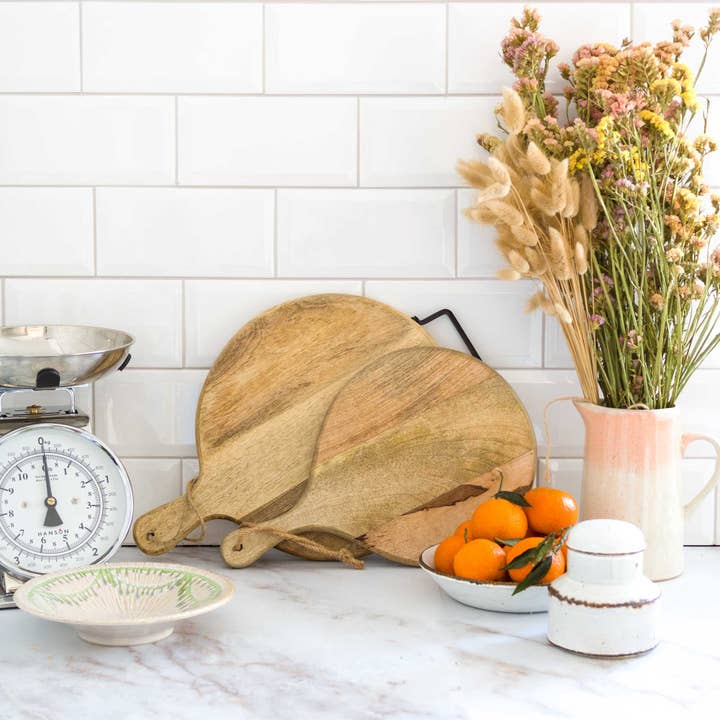 The Paper High Gift Company Limited - Wholesale Cheese Board - Handmade Mango Wood Round Chopping Board - Cheese Board