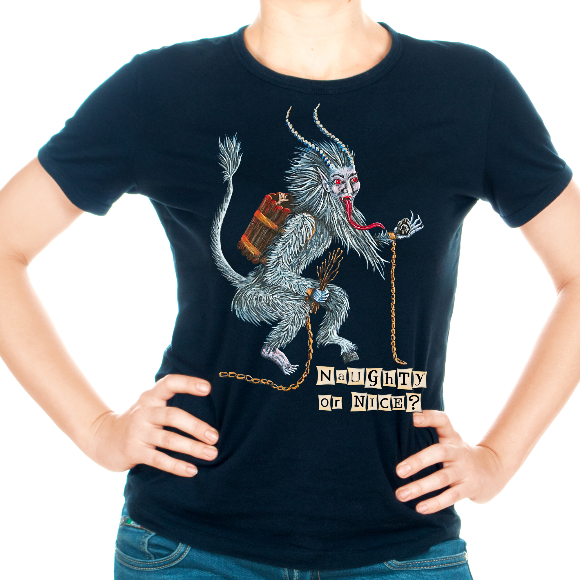 Hannah Kate Makes - Wholesale T-Shirt (Graphic) - Unisex - Krampus T-shirt - Black - 100% Cotton - Regular/Fitted Tee15