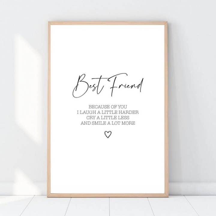 Best Friend Meaning Definition Print | Bestie Gift-200 for wholesale by Love Flora Studio