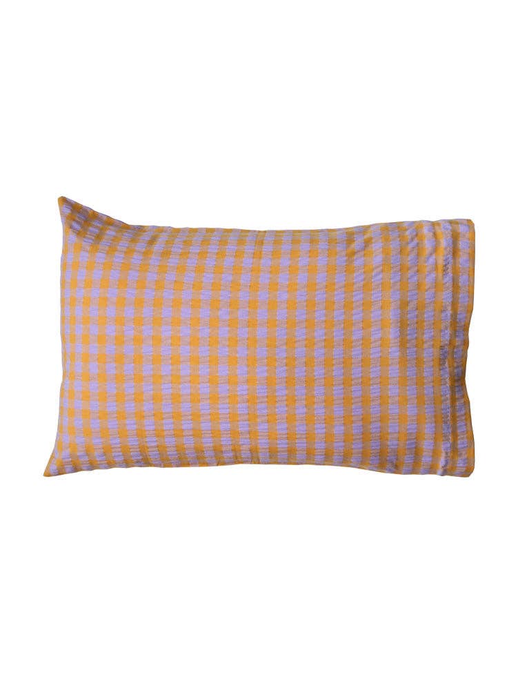 Mosey Me - Wholesale Bedding pillowcase/sham - Kumquat Bloom Seersucker Standard Pillowcase Set0