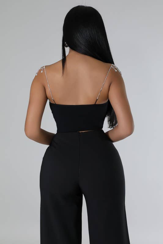 5besties inc – Engroshandel Bluse - Dame – Crop top med kædebånd1