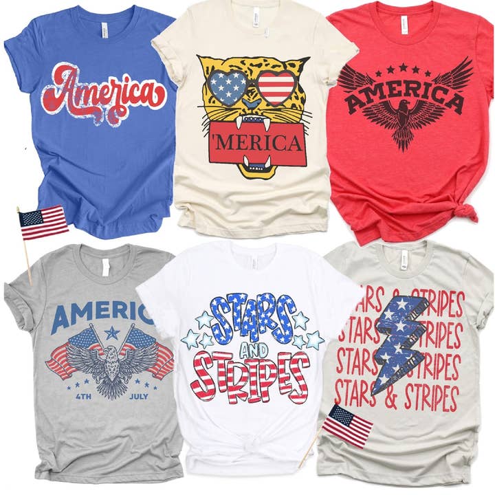 USA Merica Southern Patriotic Stars and Stripes Graphic Tees for wholesale by Par.tees by Party On!