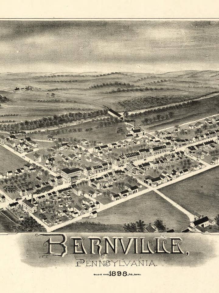 Bernville, Pennsylvania for wholesale by Relic Map Co.