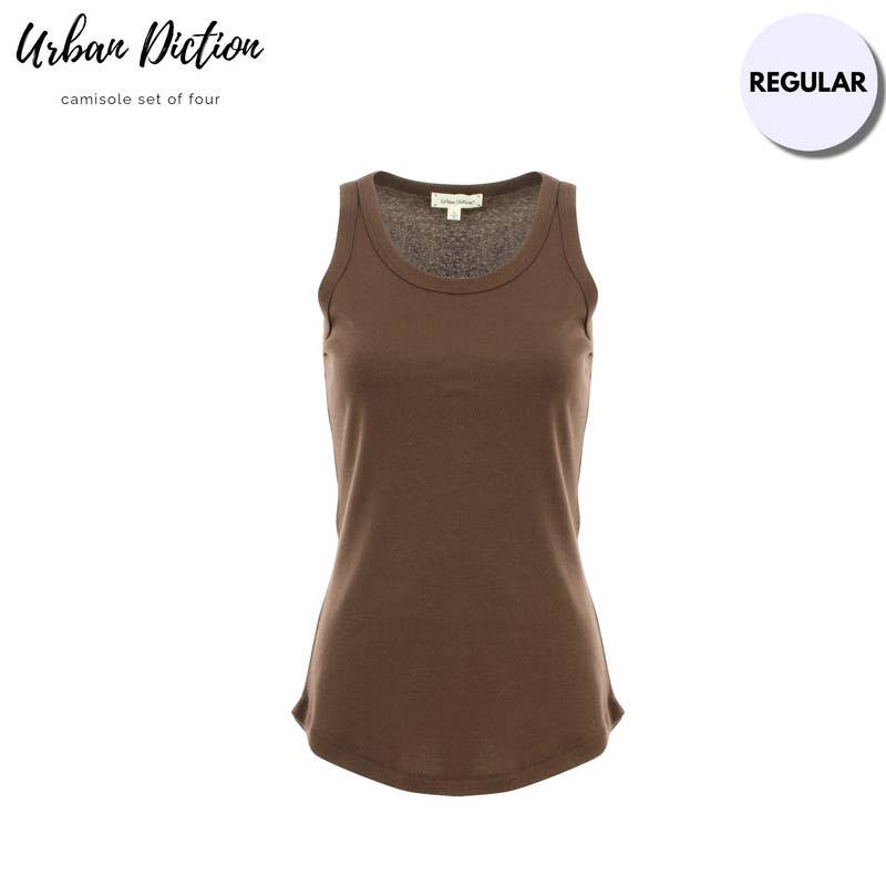 Dark Brown & Light Gray Scoop Neck Tank Set-Regular for wholesale on Faire1