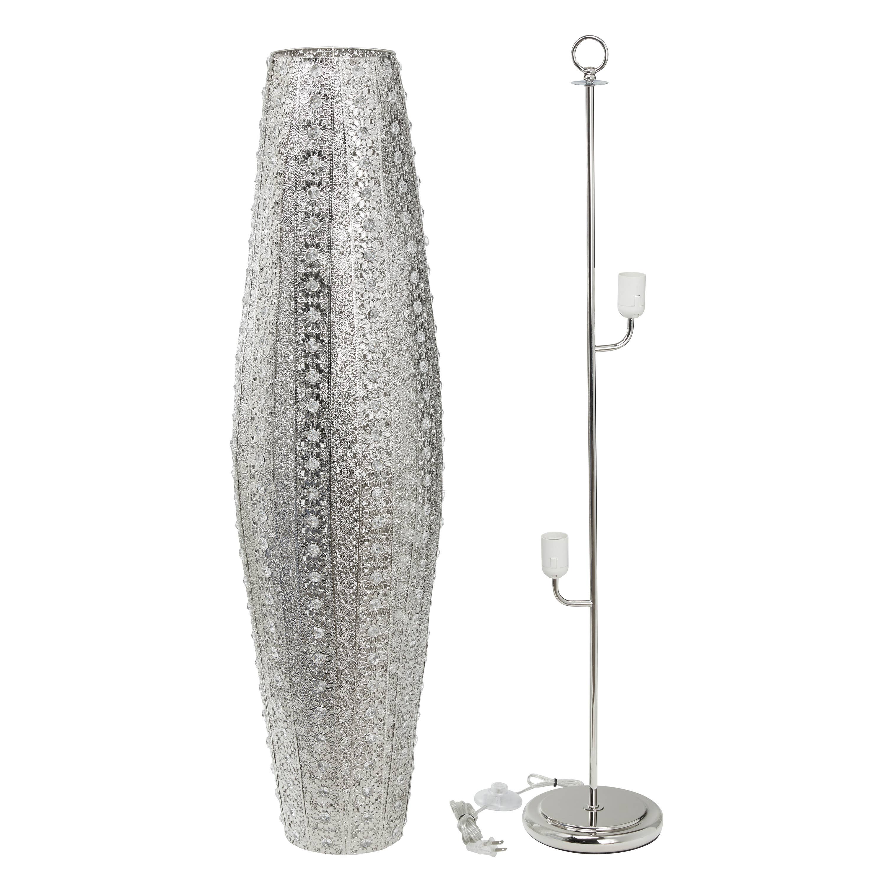 River of Goods - Wholesale Floor Lamp - 43.5"H Harley Silver & Crystal Floor Lamp7