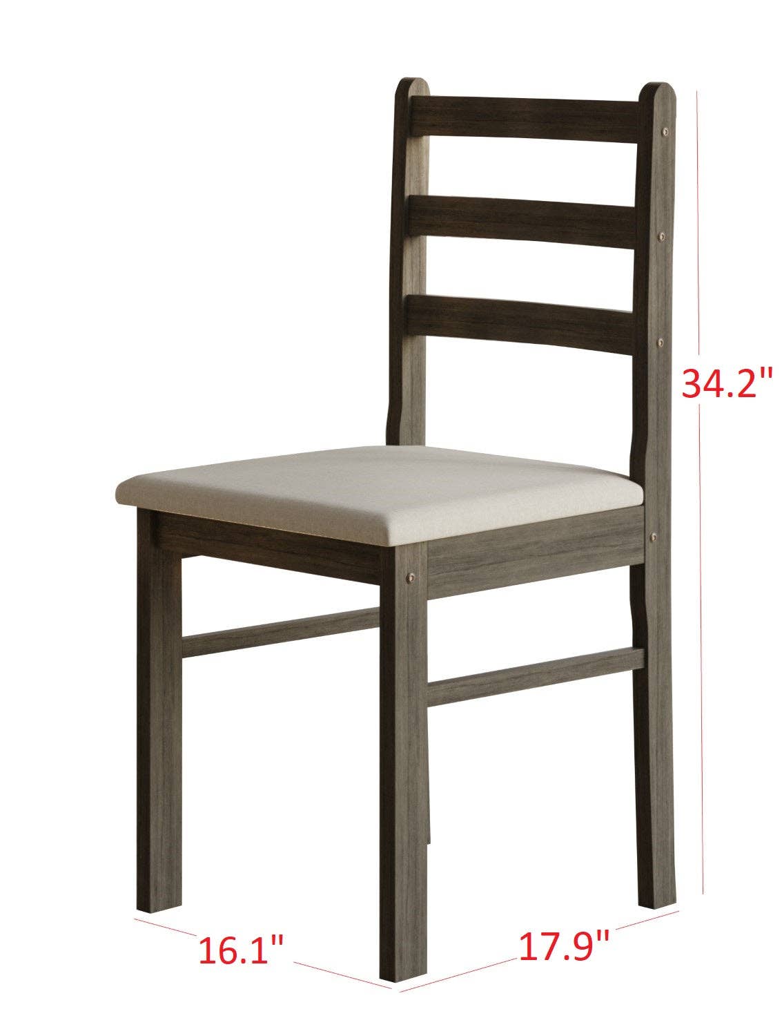 Home Design - Wholesale Chair - 5-Piece Milford Starter Modern Indoor Dining Set, Taupe, Rounded-edge table, Ladder-back chairs, Padded seats, Small-space friendly, Elegant design8