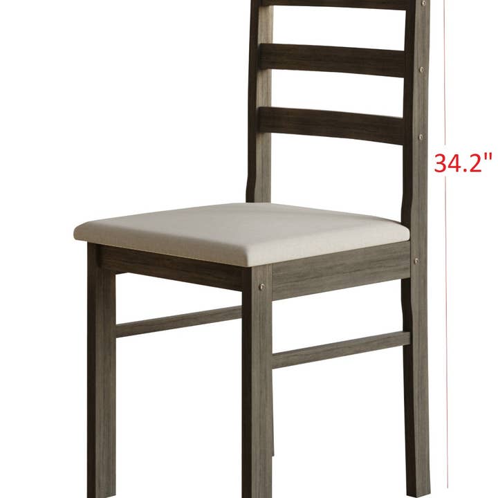 Home Design - Wholesale Chair - 5-Piece Milford Starter Modern Indoor Dining Set, Taupe, Rounded-edge table, Ladder-back chairs, Padded seats, Small-space friendly, Elegant design8