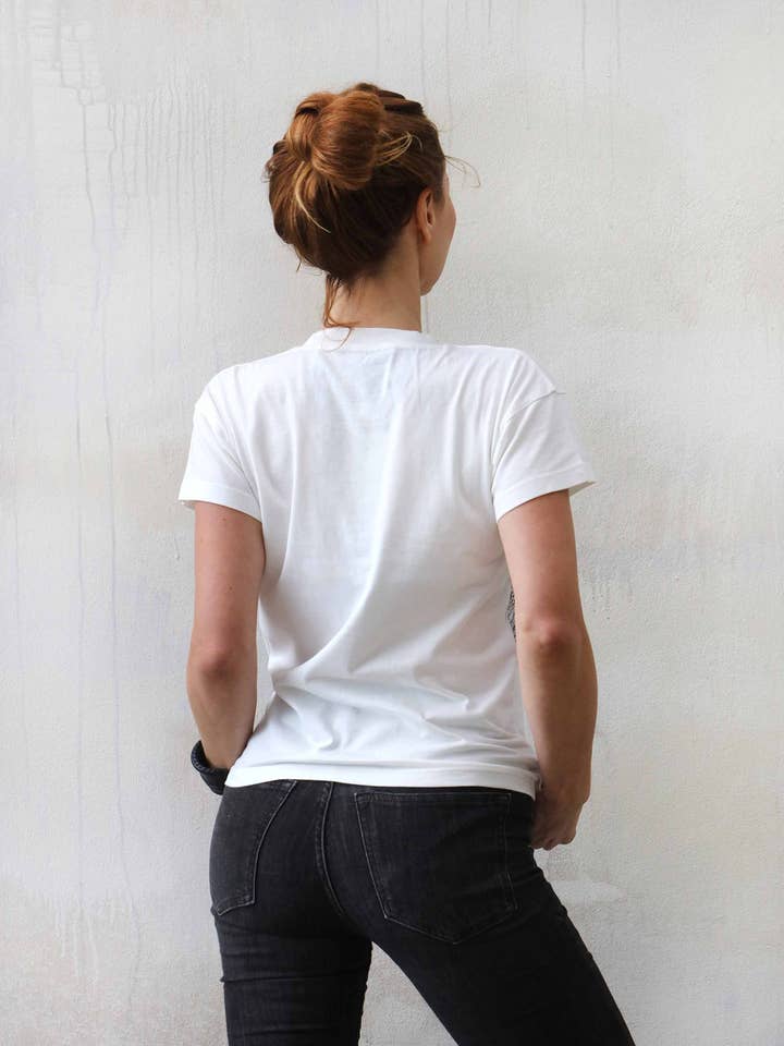 Shovava - Wholesale Screen printed t-shirt – Women′s - Raven Women's Top White1