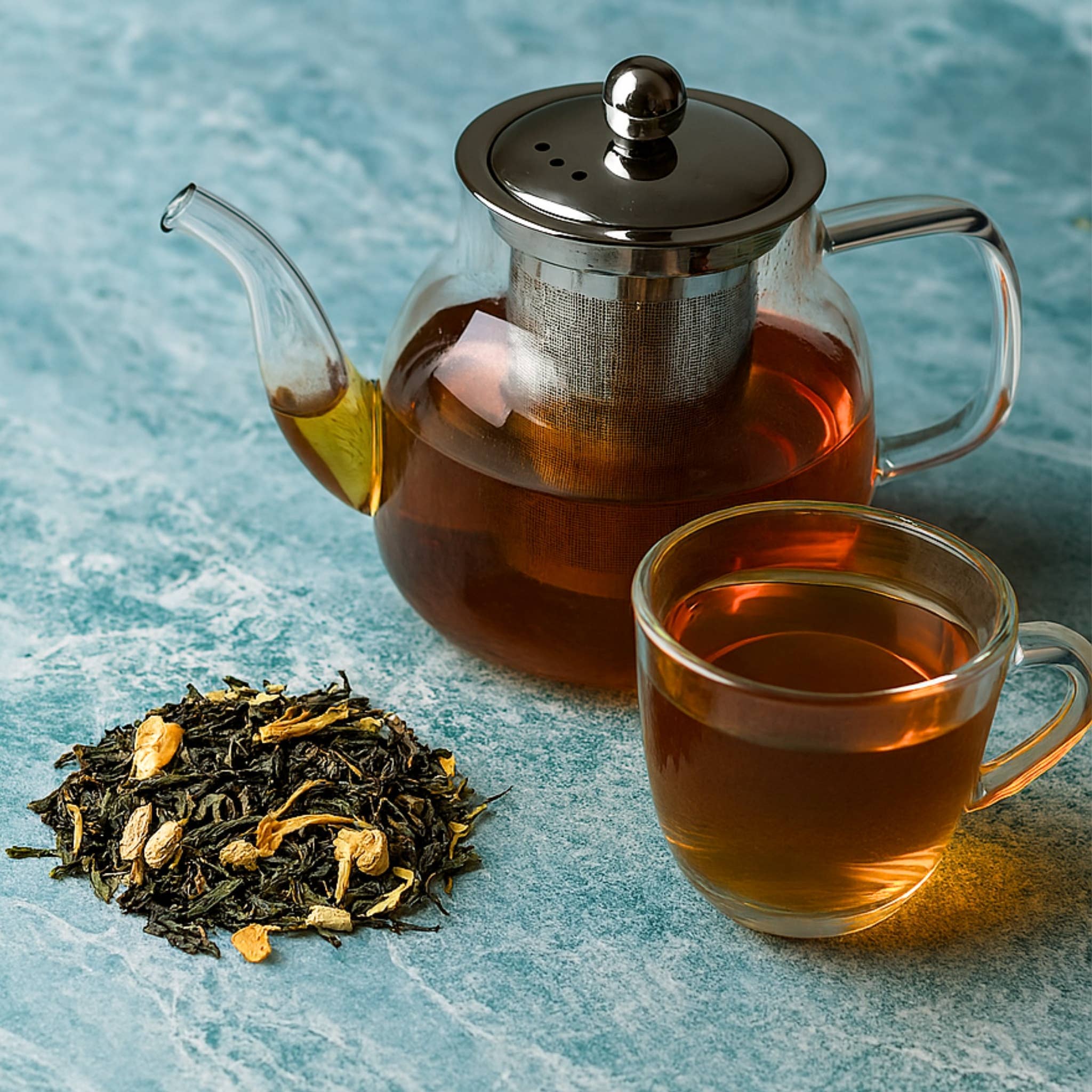 Camellios - Wholesale Loose Tea - Jasmine and Mint Green Tea - Premium Loose Leaf Tea - 100g2