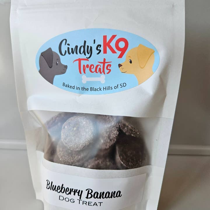 Gâteries pour chiens aux myrtilles et bananes pour la vente par Cindy's K9 Treats