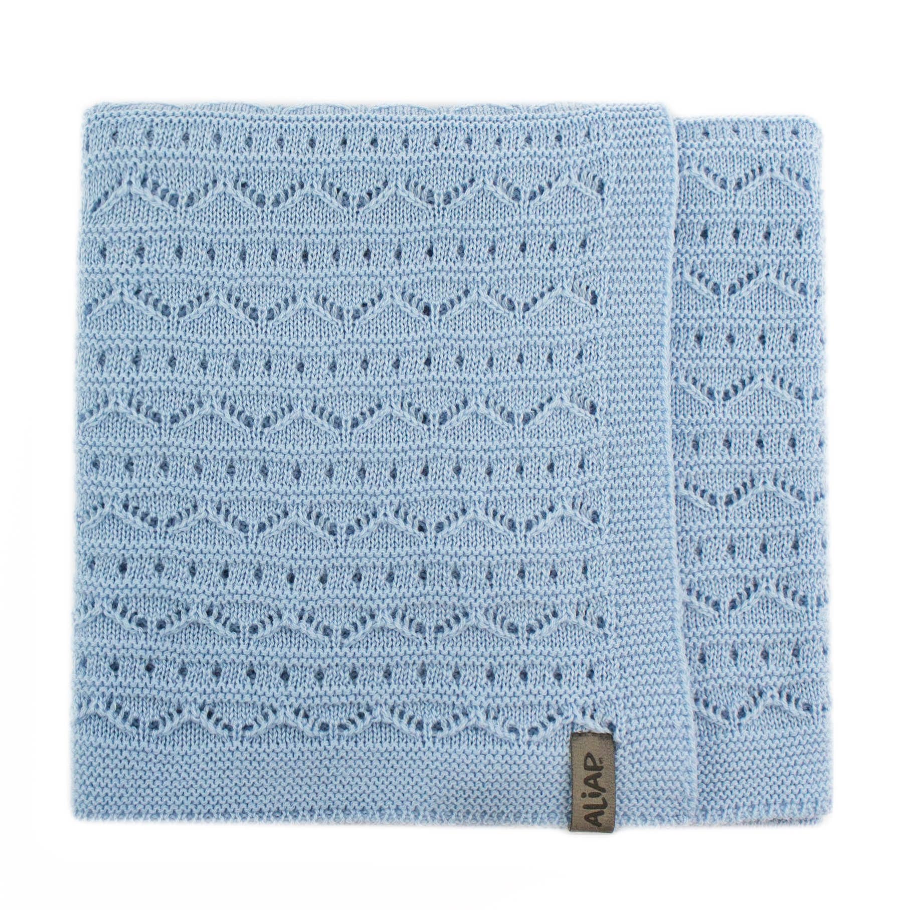 ALIAP - Wholesale Bedding Blanket - Kids & Baby - 100% Merino Wool Blanket Eyelets Knit 5015W1