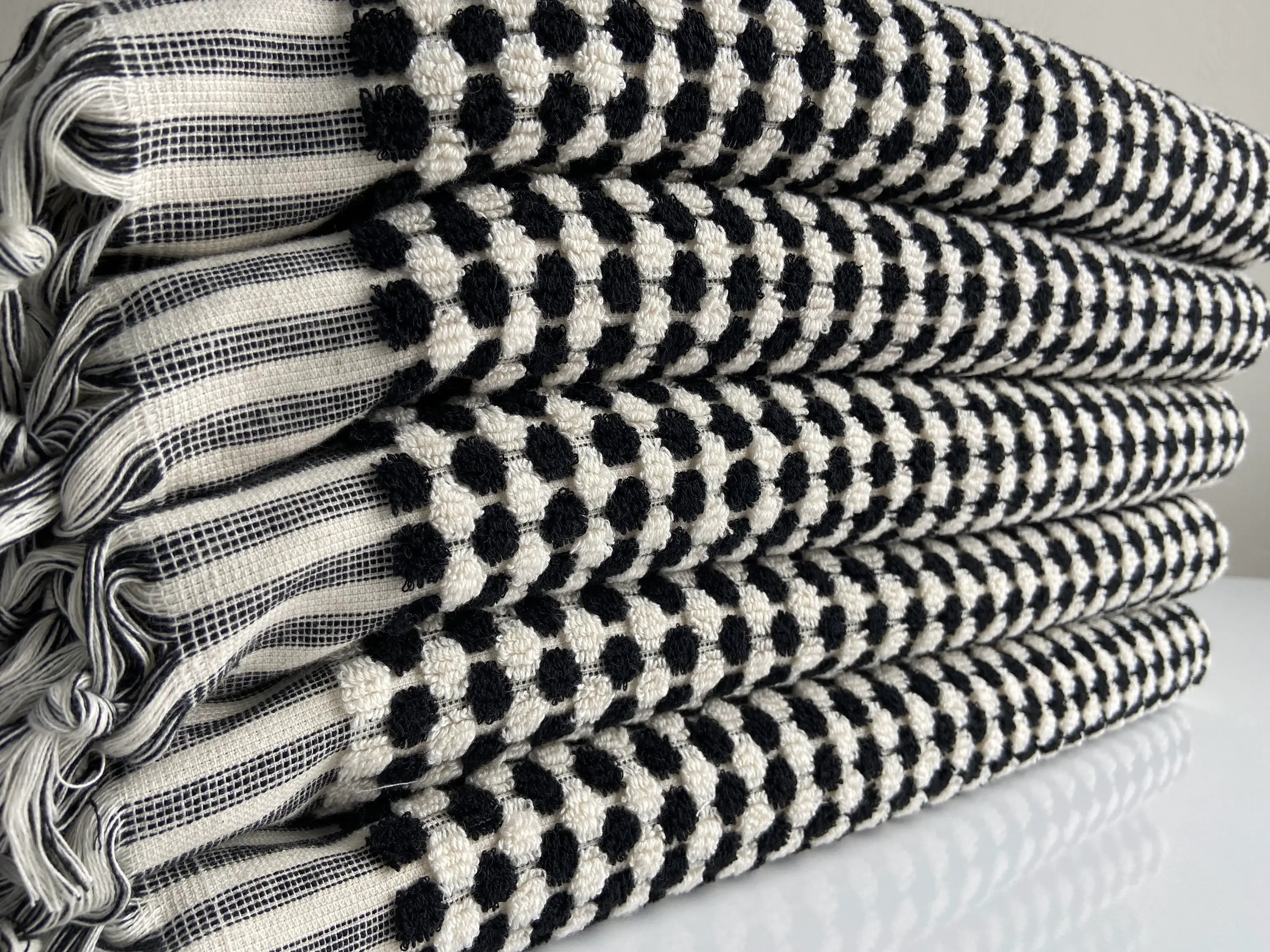 YURTLUS – Großhandel Händehandtücher – Organic Bubble Series — Handtuch 18x 37, weiches, dickes Handtuch, Küchentuch — Schwarz7