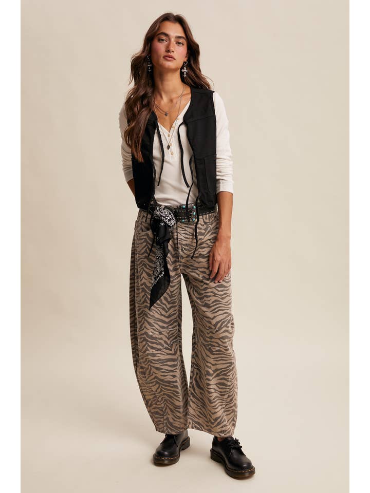 Listicle - Wholesale Outerwear Vest - Women's - Colored Denim Tie-Front Vest LVT01813