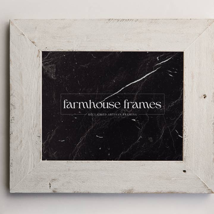 Whitewashed: Hand-crafted Barnwood Picture Frame for wholesale by Farmhouse Frames