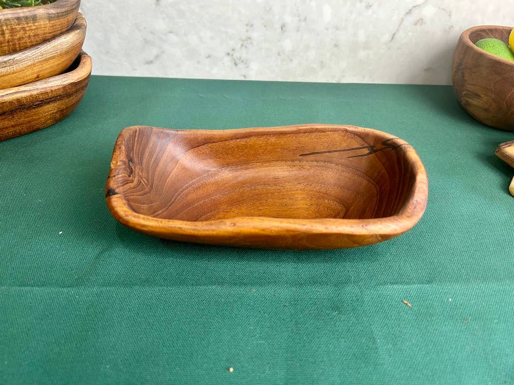 Tuckahoe Hardwoods - Wholesale Bowl - Salvaged Teak Root Oval Rustic Bowls - Hand Carved - Small9