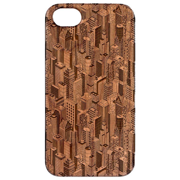 Cherry Wood - Skyscraper Pattern Engraved for wholesale by OTTO CASE