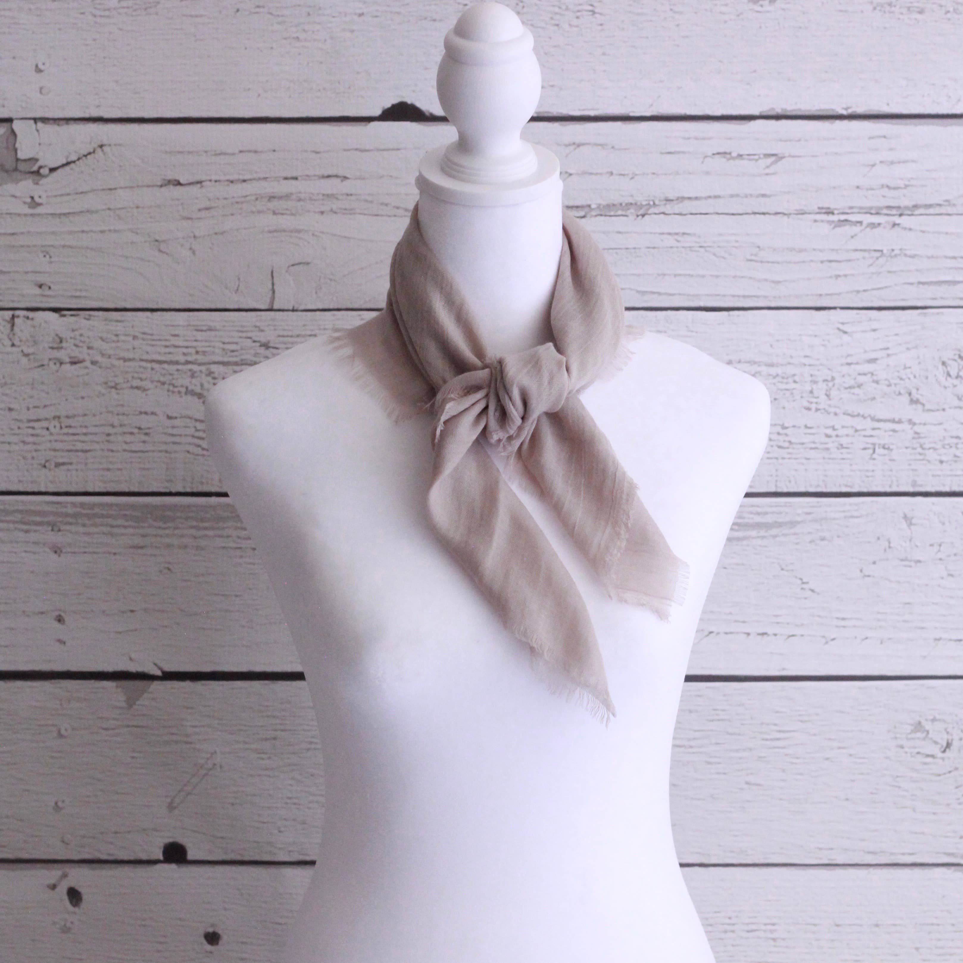 Apricot Ave - Wholesale Scarf - Women's - Flaxen -24"x 24" Bandanna Small Lightweight Square Scarf  3