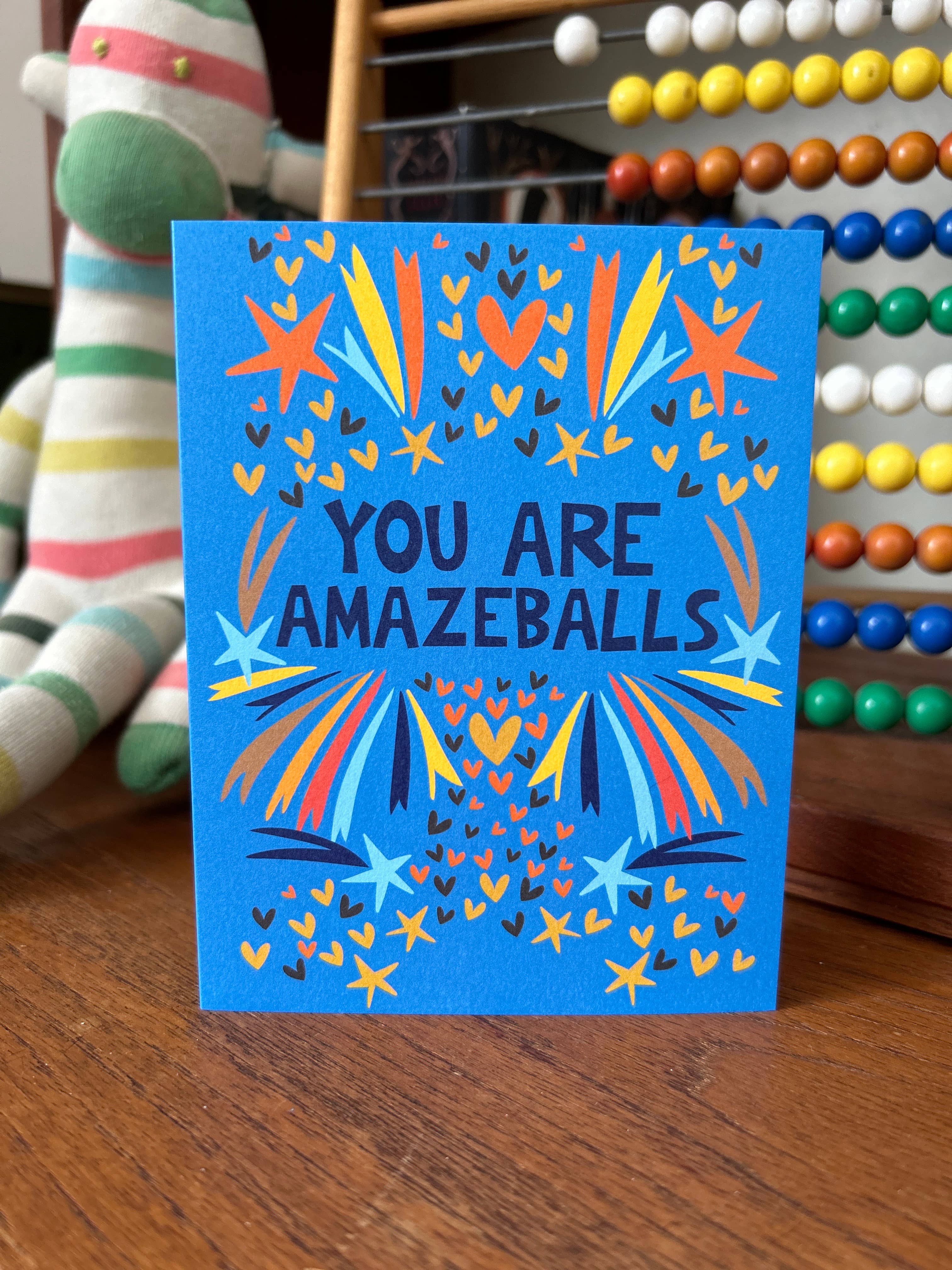 Happy Just Happy - Wholesale Encouragement Card - You Are Amazeballs Colourful Encouragement Greeting Card1
