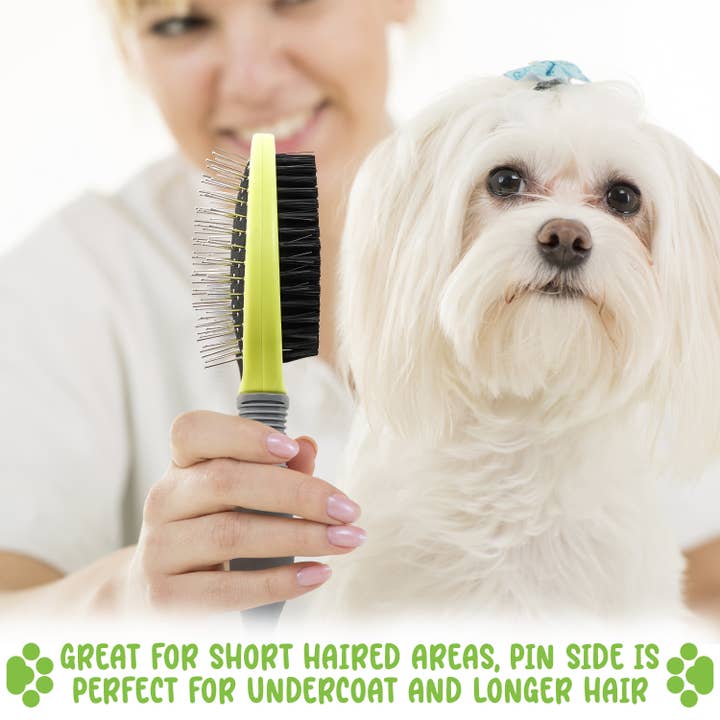 Precious Tails - Wholesale Pet Brush - Cat/Dog - Precious Tails Double-Sided Pet Grooming Brush