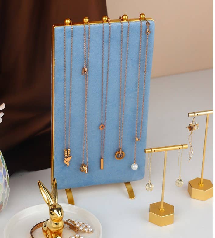 Zakka - Wholesale Jewelry Stand & Display - Vintage Inspired 2-Sided Velvet Jewelry Display Panel Stand0